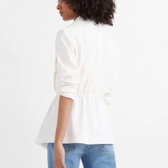 Club Monaco Cadee jacket white textured shawl collar open front size small - Picture 3 of 7